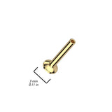Titanium Threadless Push In 3mm Convex Back Labret Stud Pin