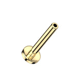 Titanium 18G Threadless Push In 3mm Flat Back Nose Labret Stud Pin