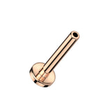 Titanium 18G Threadless Push In 3mm Flat Back Nose Labret Stud Pin
