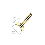 Titanium Threadless Push In Convex Crescent Moon Base Labret Stud Pin
