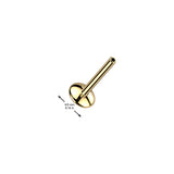 Titanium Threadless Push In Lined CZ Spider Top Labret Tragus 18G