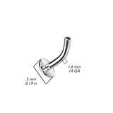 Titanium Threadless Belly Button Floating Convex Base Post 16 Gauge