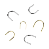 Titanium Threadless Push In U Hoop Barbell Pin For Nose Tragus Eyebrow