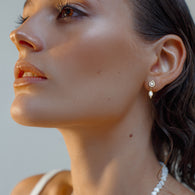 14K Gold Threadless Push In Teardrop & Opal Dangle Top For Belly Tragus