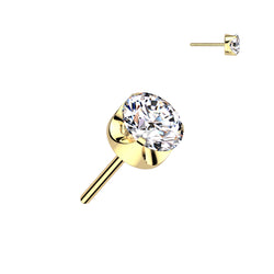 Titanium Threadless Push In Prong Set CZ Ball Top