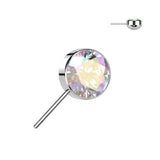 Titanium Threadless Push In Bezel CZ forward Facing Top