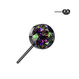 Titanium Threadless Push In Bezel CZ forward Facing Top
