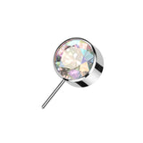Titanium Threadless Push In Bezel Forward Facing CZ Ball