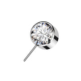 Titanium Threadless Push In Bezel Forward Facing CZ Ball
