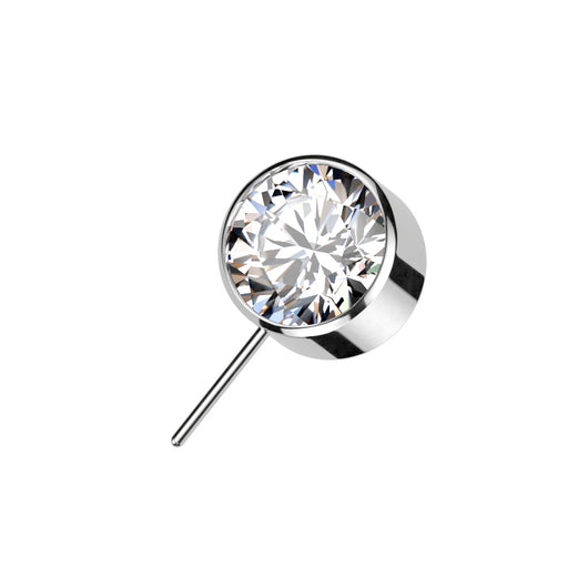 Titanium Threadless Push In Bezel Forward Facing CZ Ball