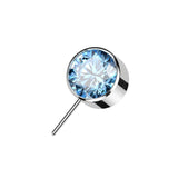 Titanium Threadless Push In Bezel Forward Facing CZ Ball