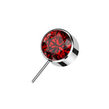 Titanium Threadless Push In Bezel Forward Facing CZ Ball