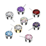 Titanium Threadless Push In Bezel Forward Facing CZ Ball