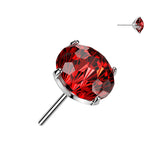 Titanium Threadless Floating Convex Base Fireworks Cut CZ Top Belly Button Ring