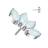 Titanium Threadless Floating Convex Base Natural Stone Top Belly Button Ring