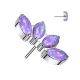 Titanium Threadless Floating Convex Base Natural Stone Top Belly Button Ring