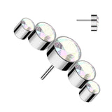 Titanium Threadless Push In 5 Round CZ Replacement Top Belly Ear