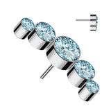 Titanium Threadless Push In 5 Round CZ Replacement Top Belly Ear