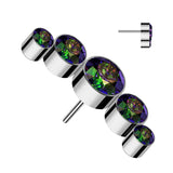 Titanium Threadless Push In 5 Round CZ Replacement Top Belly Ear