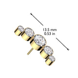 Titanium Threadless Push In 5 Round CZ Replacement Top Belly Ear