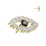 Titanium Threadless Floating Convex Base Evil Eye Top Belly Button Ring