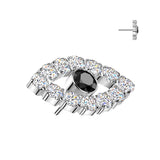 Titanium Threadless Floating Convex Base Evil Eye Top Belly Button Ring