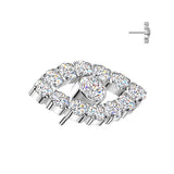 Titanium Threadless Floating Convex Base Evil Eye Top Belly Button Ring