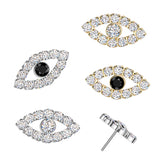 Titanium Threadless Floating Convex Base Evil Eye Top Belly Button Ring