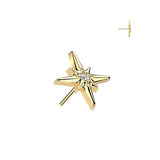 Titanium Threadless Push In CZ Starburst Top For Belly, Lip, Tragus