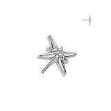 Titanium Threadless Push In CZ Starburst Top For Belly, Lip, Tragus
