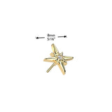 Titanium Threadless Push In CZ Starburst Top For Belly, Lip, Tragus