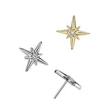 Titanium Threadless Push In CZ Starburst Top For Belly, Lip, Tragus