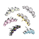 Titanium Threadless Push In 5 Round CZ Replacement Top Belly Ear