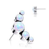 Titanium Threadless Push In 5 Opal Set Replacement Top Belly Lip