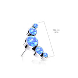 Titanium Threadless Push In 5 Opal Set Replacement Top Belly Lip