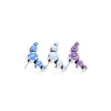 Titanium Threadless Push In 5 Opal Set Replacement Top Belly Lip