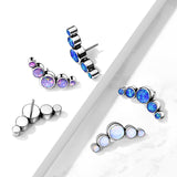 Titanium Threadless Push In 5 Opal Set Replacement Top Belly Lip