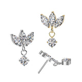 Titanium Threadless Floating Convex Base Marquise CZ Top Belly Button Ring