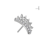 Titanium Threadless Push In Lined CZ Spider Top Labret Tragus 18G