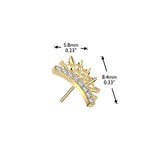 Titanium Threadless Push In Lined CZ Spider Top Labret Tragus 18G