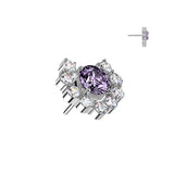 Titanium Threadless Heart CZ Cluster Top For Belly, Lip Tragus