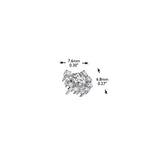 Titanium Threadless Heart CZ Cluster Top For Belly, Lip Tragus