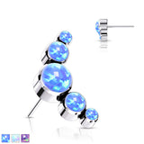 Titanium Threadless Push In 5 Opal Set Replacement Top Belly Lip