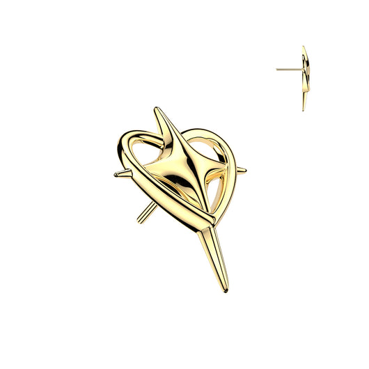 Titanium Threadless Push In Heart & Cross Replacement For Lip Ear