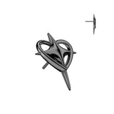 Titanium Threadless Push In Heart & Cross Replacement For Lip Ear