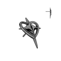 Titanium Threadless Push In Heart & Cross Replacement For Lip Ear