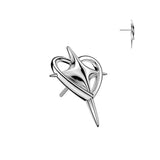 Titanium Threadless Push In Heart & Cross Replacement For Lip Ear