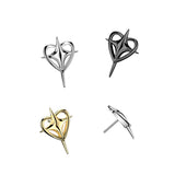 Titanium Threadless Push In Heart & Cross Replacement For Lip Ear