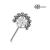 Titanium Threadless Push In Forward Facing CZ Or Opal Top