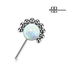Titanium Threadless Push In Forward Facing CZ Or Opal Top